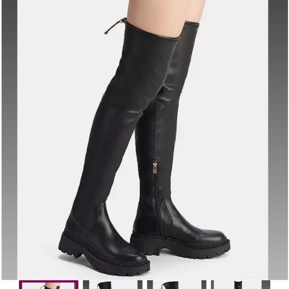 Coach Black Over-the-Knee Boots with Chunky Sole
